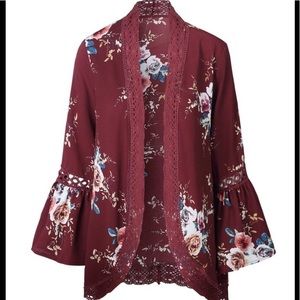 Bell Sleeve Floral Kimono